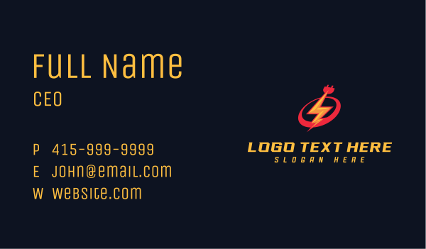 Electric Charge Lightning Bolt Business Card Design Image Preview