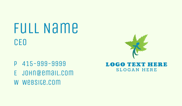 Green Marijuana Man Business Card Design Image Preview