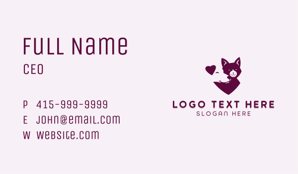 Heart Dog Cat Business Card Design Image Preview