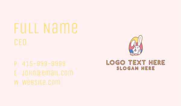 Multicolor Easter Bunny  Business Card Design Image Preview