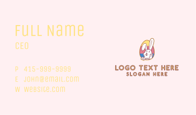 Multicolor Easter Bunny  Business Card Image Preview