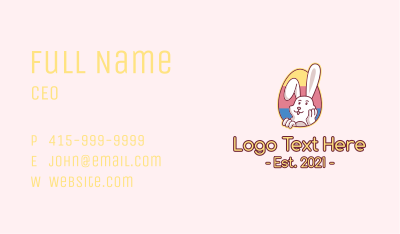 Multicolor Easter Bunny  Business Card
