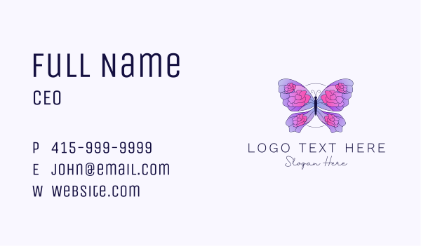 Floral Butterfly Wings Business Card Design Image Preview