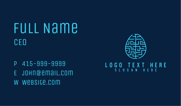Blue Brain Labyrinth Business Card Design Image Preview