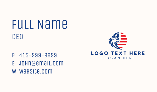 Eagle American Patriot Business Card Design Image Preview