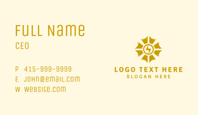 Sun Lightning Energy Business Card Image Preview