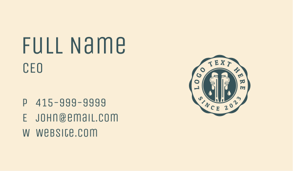 Plumber Wrench Emblem Business Card Design Image Preview