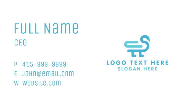 Minimalist Blue Duck Business Card Design Image Preview