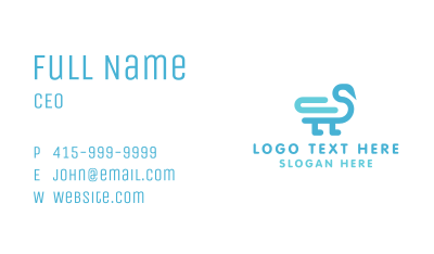 Minimalist Blue Duck Business Card Image Preview