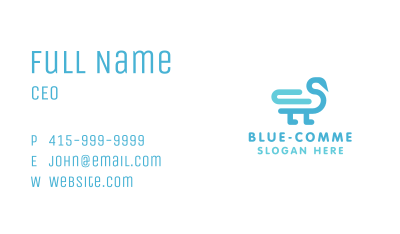 Minimalist Blue Duck Business Card Image Preview