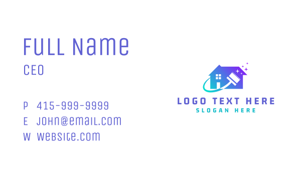 Clean House Broom Business Card Design Image Preview