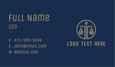 Gold Scale Law Business Card Image Preview