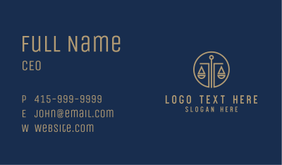 Gold Scale Law Business Card Image Preview