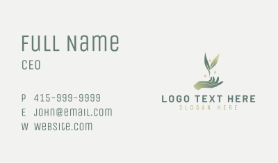 Organic Hand Leaf Business Card Image Preview