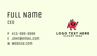 Adorable Apple Mascot Business Card Image Preview