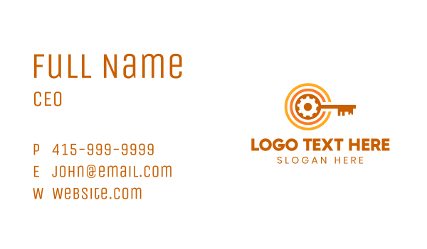 Gear Key Letter C Business Card Design Image Preview