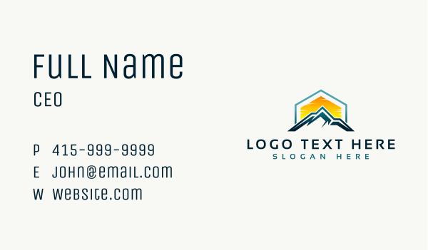 Mountain Peak Hiking Business Card Design Image Preview