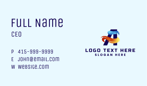 Cool Fire Letter A Business Card Design Image Preview