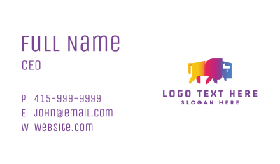 Gradient Wild Bison Business Card Image Preview