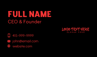 Red Blood Wordmark Business Card Design