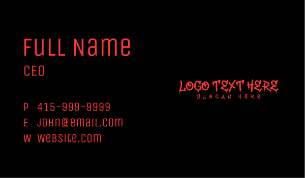 Red Blood Wordmark Business Card Design Image Preview