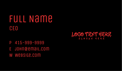 Red Blood Wordmark Business Card Image Preview