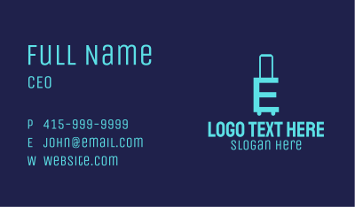 Letter E Travel Luggage  Business Card