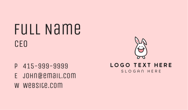Happy Bunny Rabbit Kid Business Card Design Image Preview