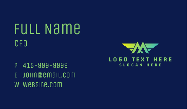 Wing Letter M  Business Card Design Image Preview