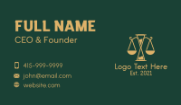 Justice Scale Time Business Card Design