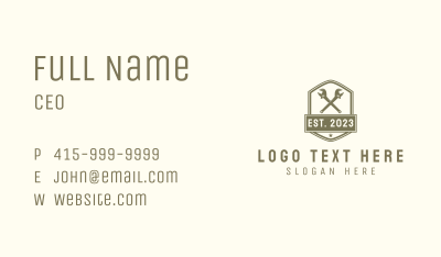 Wrench Repair Hardware Badge Business Card Image Preview