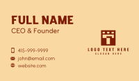 Brown Turret Letter T Business Card Design