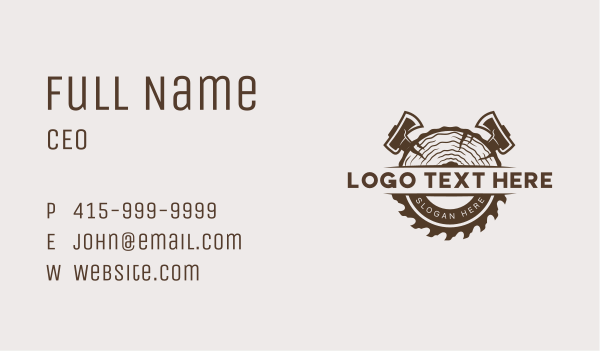 Sawmill Axe Woodcutting Business Card Design Image Preview
