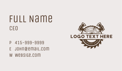 Sawmill Axe Woodcutting Business Card Image Preview