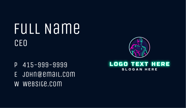 Neon Gym Fitness Business Card Design Image Preview