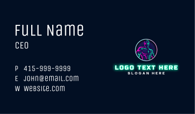 Neon Gym Fitness Business Card Image Preview