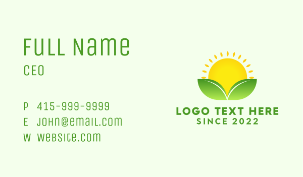 Sun Sprout Gardening Business Card Design Image Preview