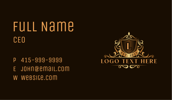 Ornament Elegant Crown  Business Card Design Image Preview