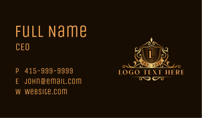 Ornament Elegant Crown  Business Card Image Preview