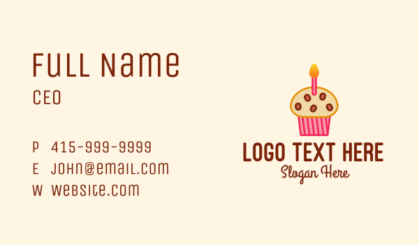Birthday Cupcake Cake Business Card Design Image Preview