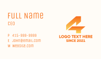 Number 4 Sports Team Business Card Image Preview