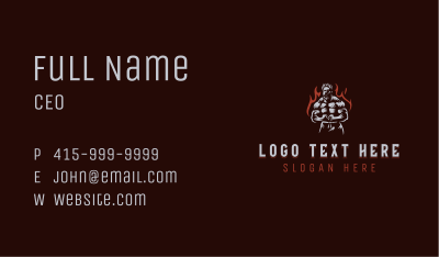 Fire Strong Man Business Card Image Preview