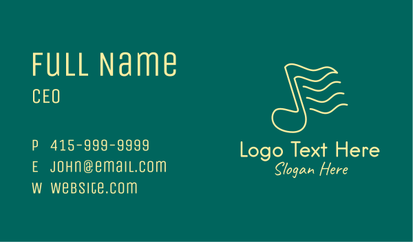 Yellow Music Note  Business Card Design Image Preview