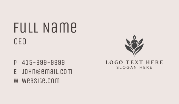 Leaf Candle Light Business Card Design Image Preview