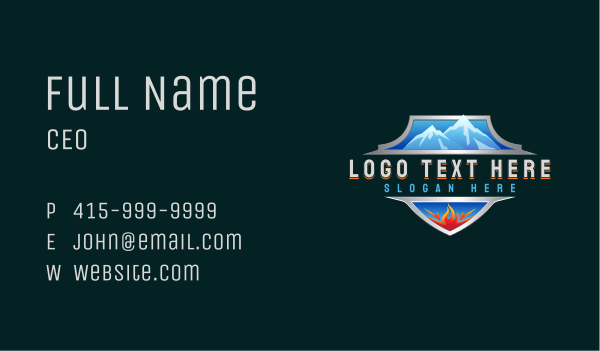 Mountain Ice Fire Business Card Design Image Preview