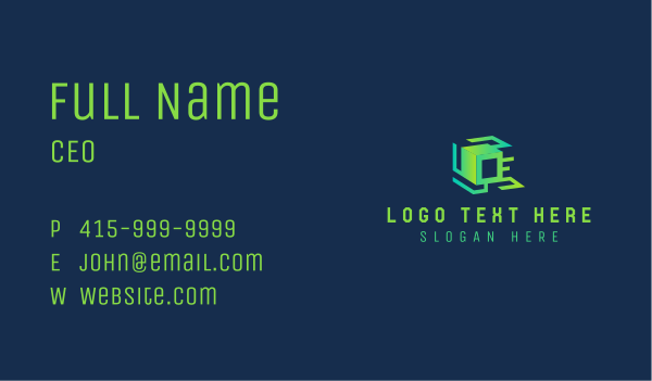 Tech Programming Cube  Business Card Design Image Preview