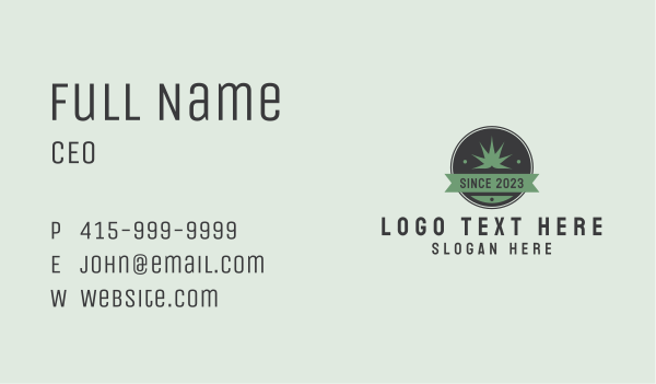 Weed Plant Emblem  Business Card Design Image Preview