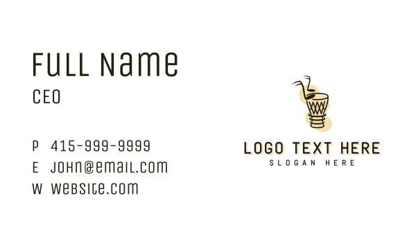 Musical Instrument Djembe Business Card Design Image Preview