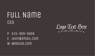 Vintage Text Wordmark Business Card Image Preview