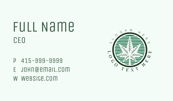Cannabis Leaf Badge Business Card Design Image Preview